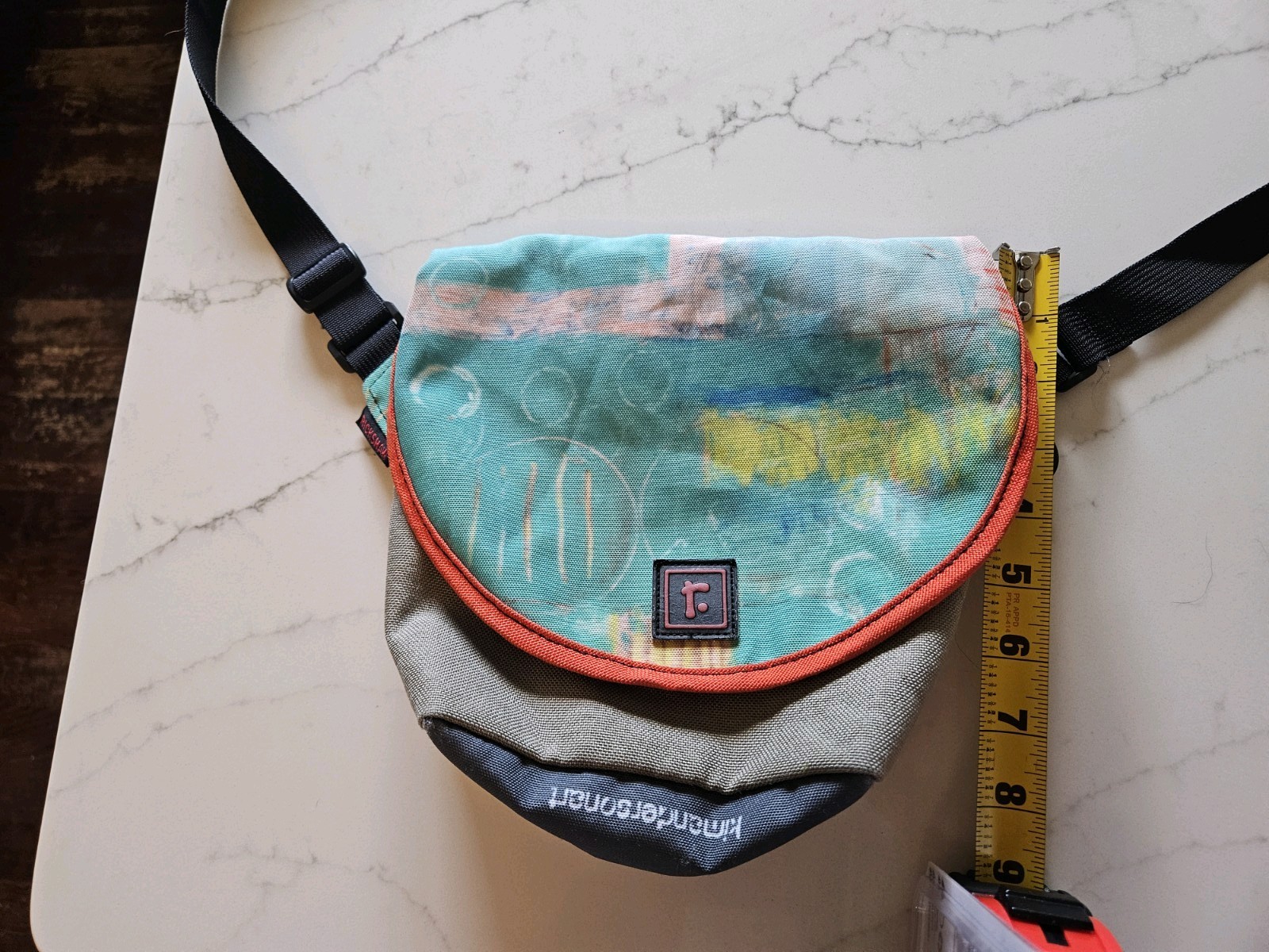 Rickshaw Bag Abstract Green Orange Adjustable Shoulder Strap