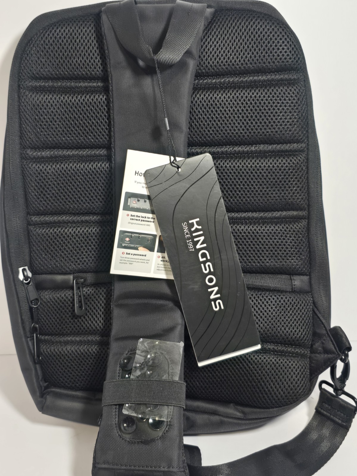 Kingsons Anti-Theft Laptop Backpack Black – TSA Lock & USB Charging Port –…