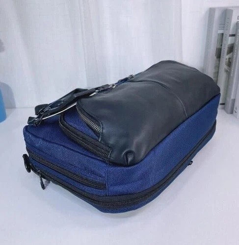 NEW TUMI Alpha Bravo Slim Commuter Briefcase Navy Ballistic Nylon Business