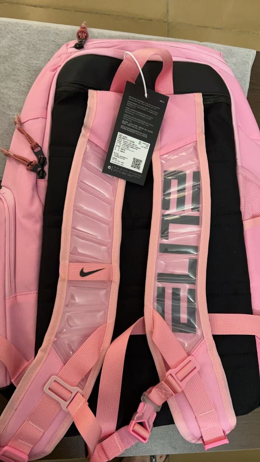New Nike Unisex Hoops Elite Backpack, Pink and Black For Sport And Travelling