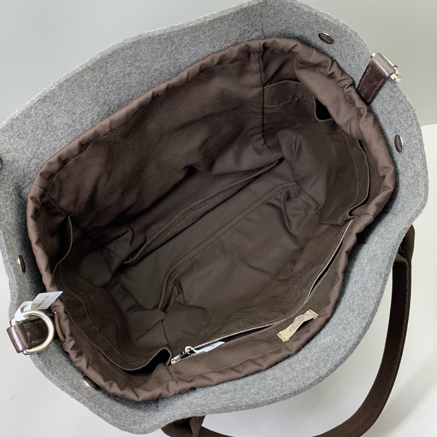 Hermes Pre-Owned Authentic Groom Bag Storage bag Satchel Grey 39*32*16cm