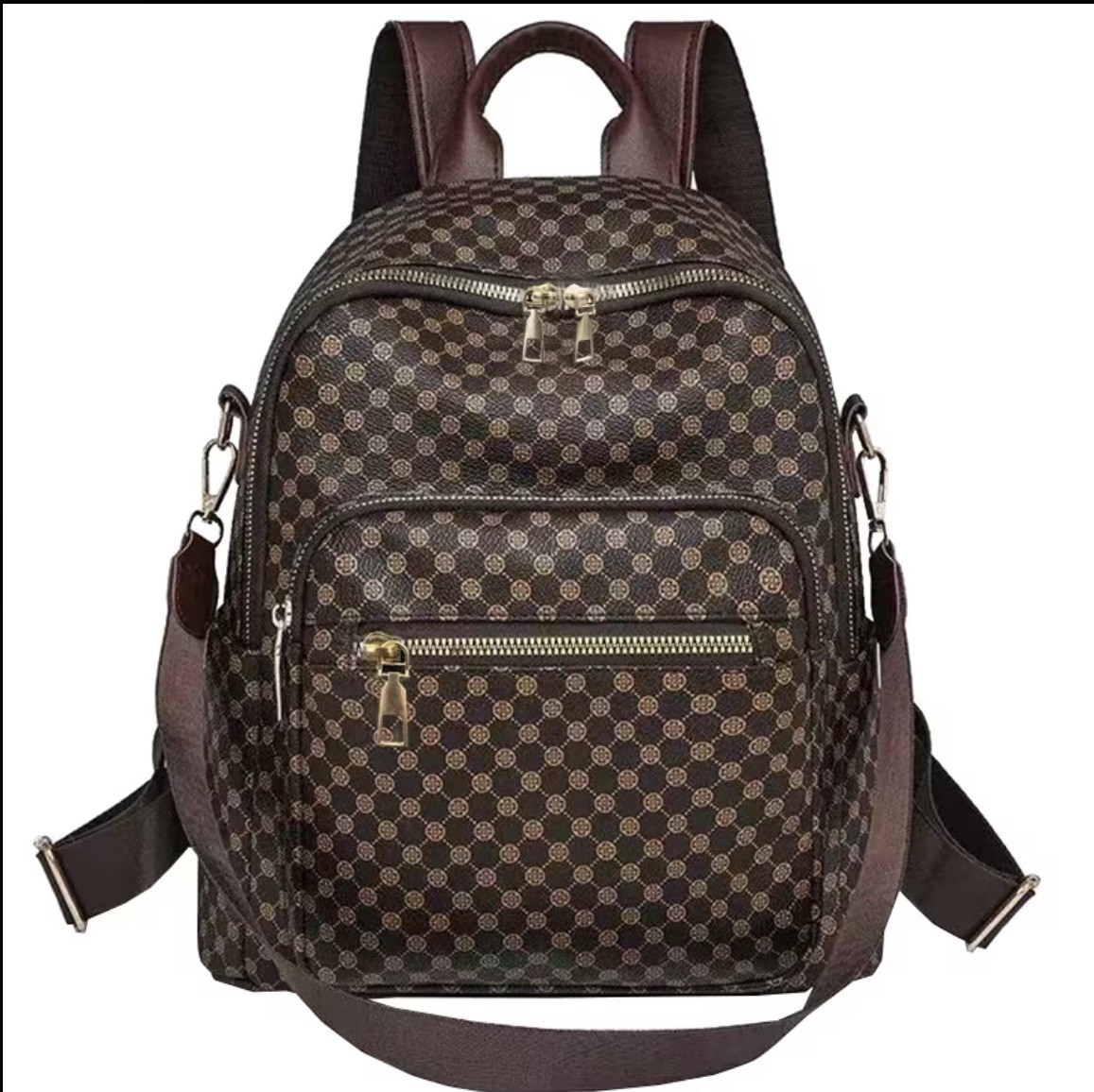 Leather Backpack School College Bookbag Leisure Business Travel 15.6-in