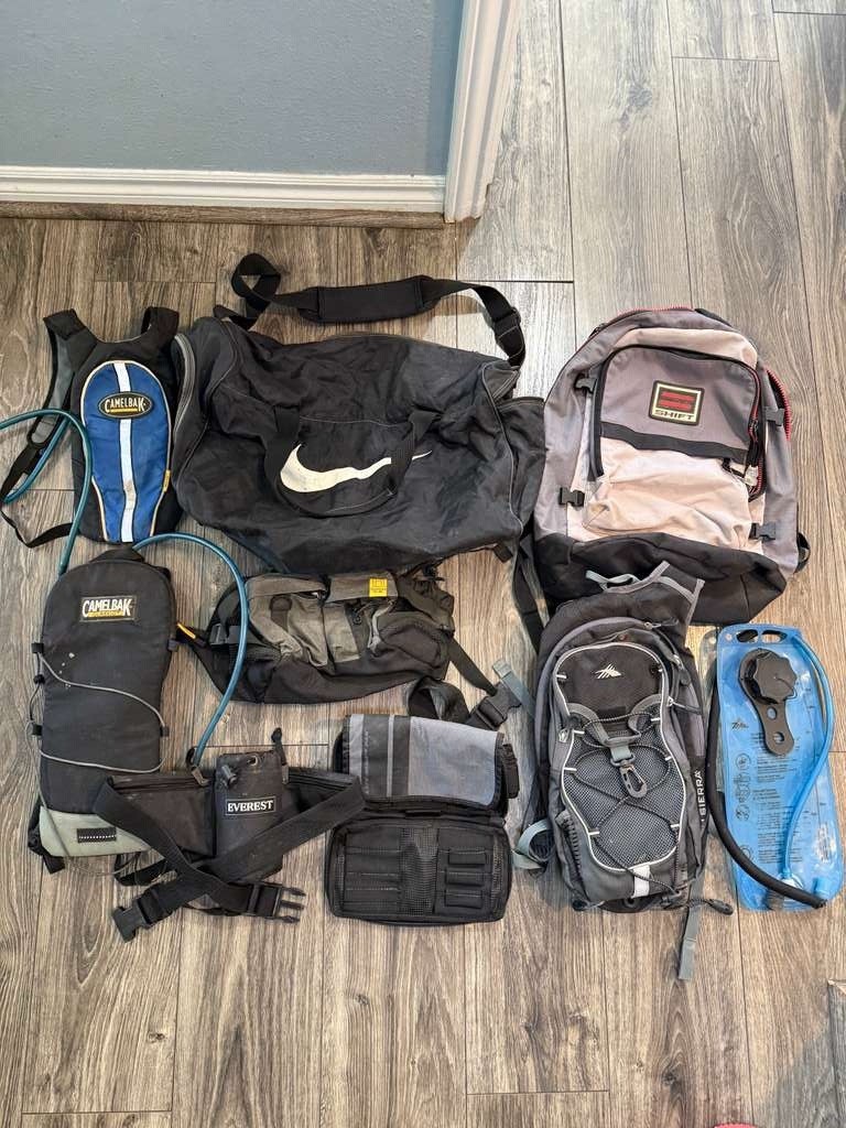 9 Y2K Bags Mixed Lot Motorcross Dirt Bike Adventure Camping Nike Rare