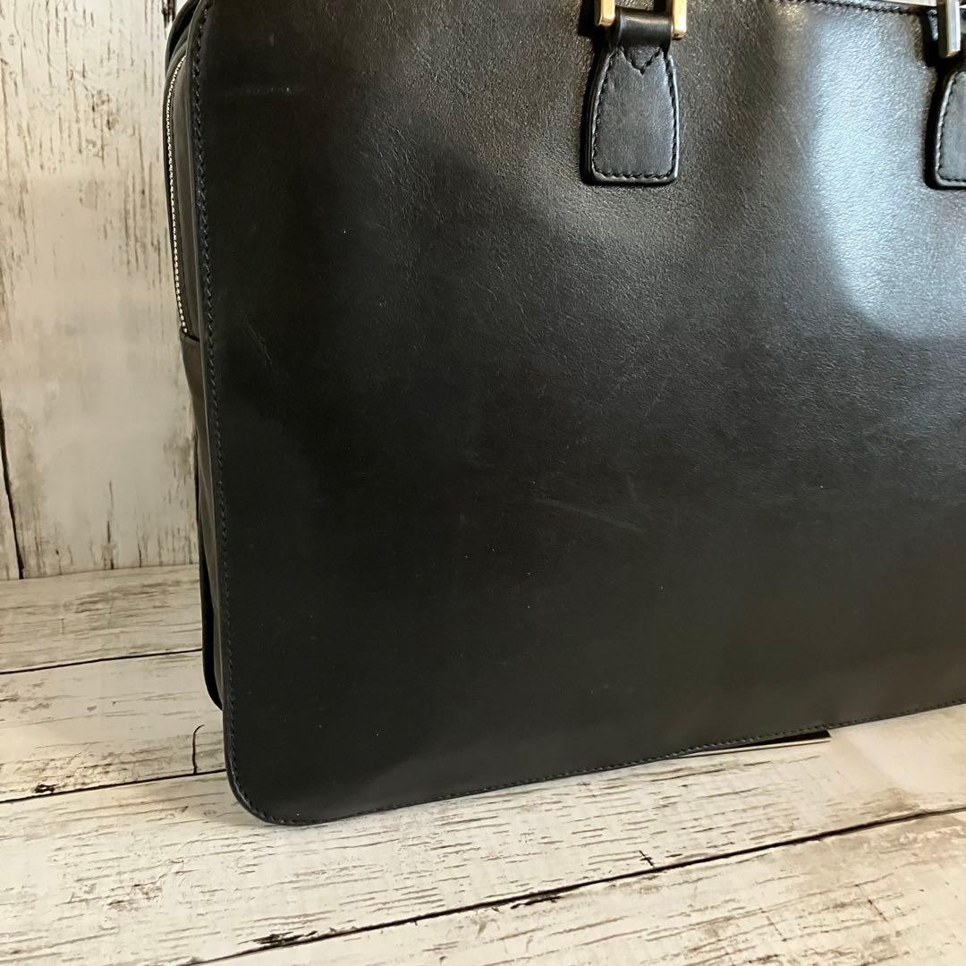 MORABITO Leather Business Briefcase Black 41cm x 30cm x 7cm Classic Bag