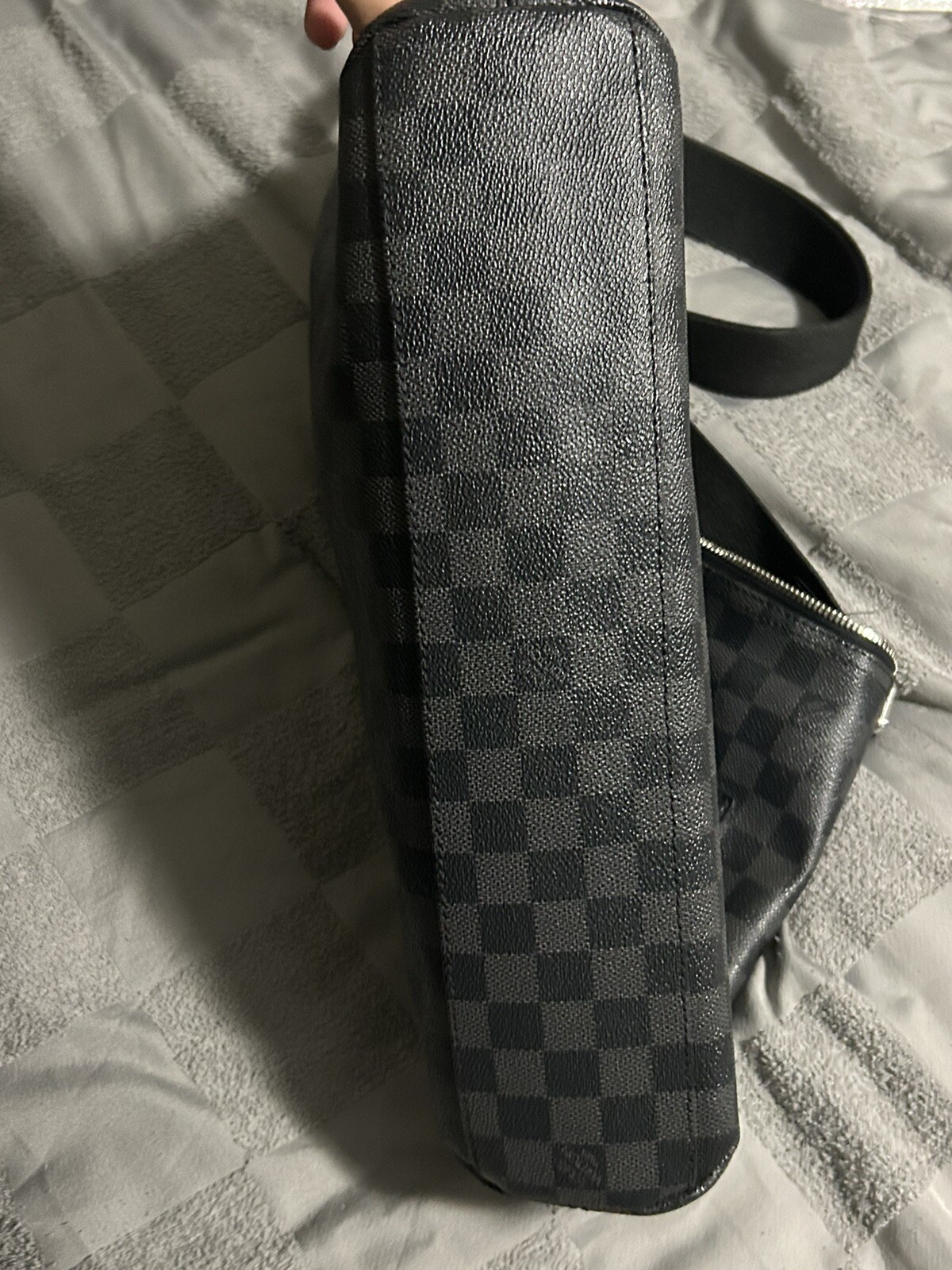 Authentic Louis Vuitton Mick Handbag Damier Graphite MM Black