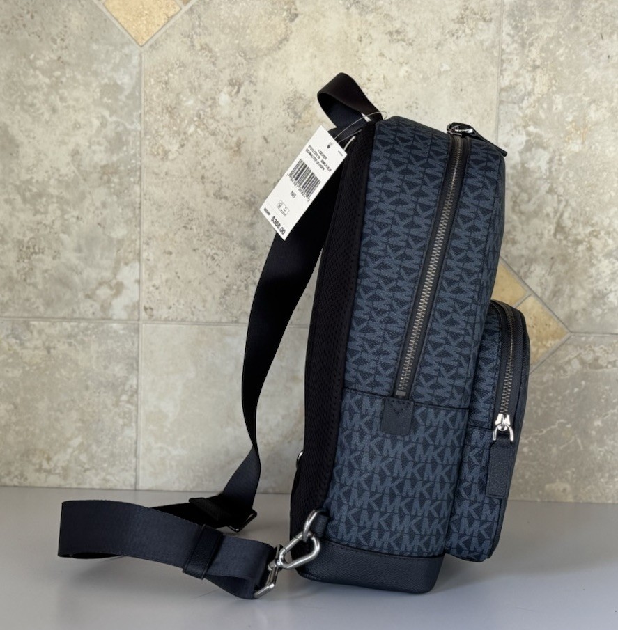 MICHAEL KORS COOPER COMMUTER SLING PACK BACKPACK MK ADMIRAL/PALE BLUE