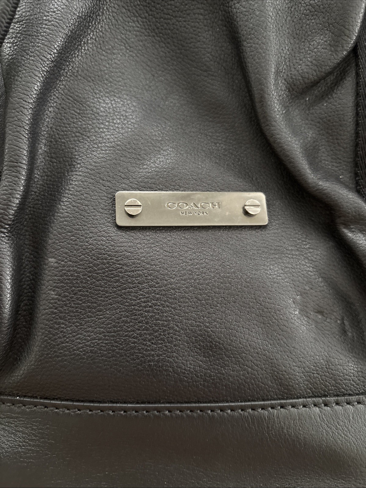 Coach Men’s Thompson Backpack Brown And Black Leather Panels Drawstring