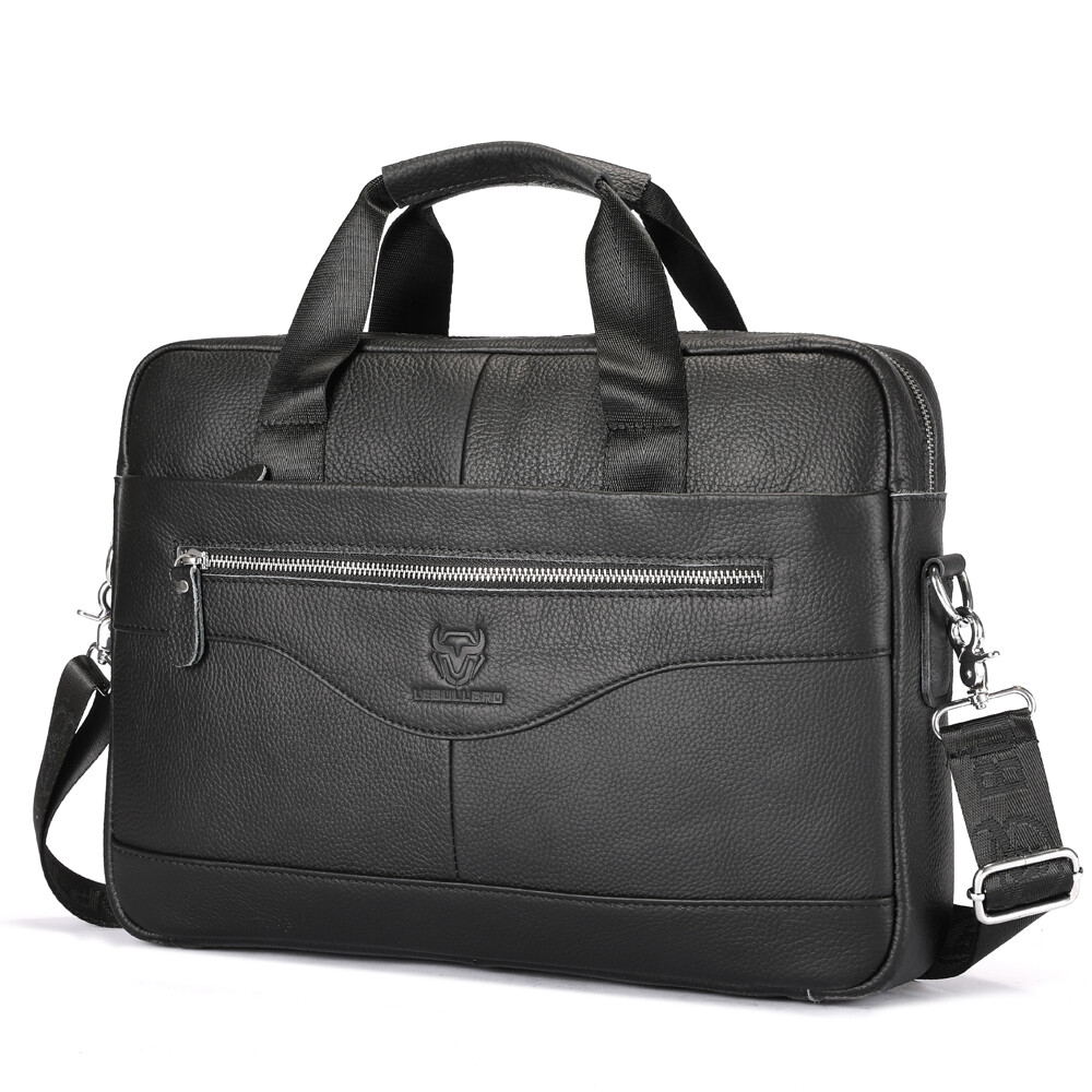 Men Genuine Leather Briefcase Shoulder Messenger Bag Business Work Bag Handbag Q