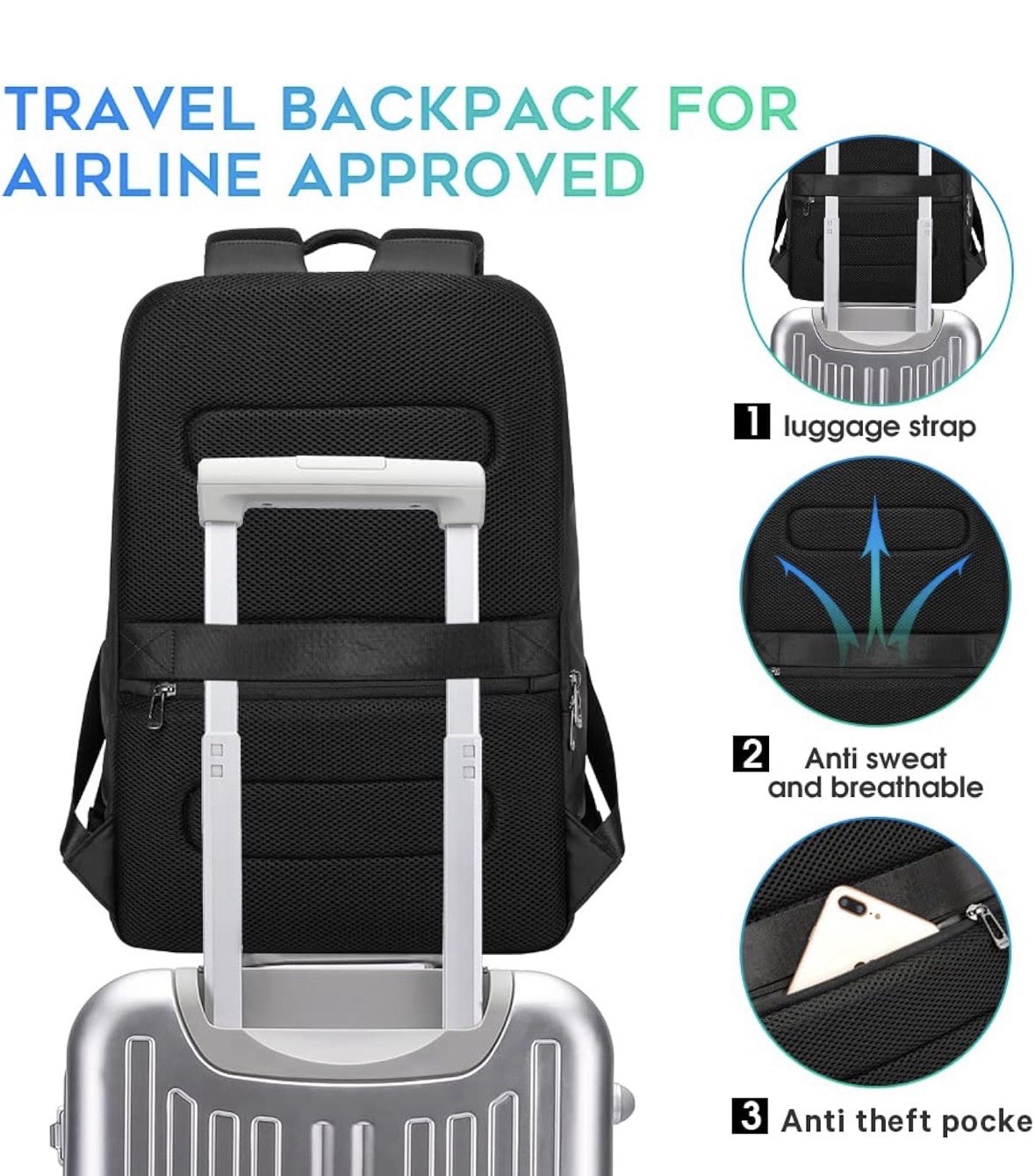BANGE Business Commute Backpack Waterproof 15.6 In Commute Backpack NWT