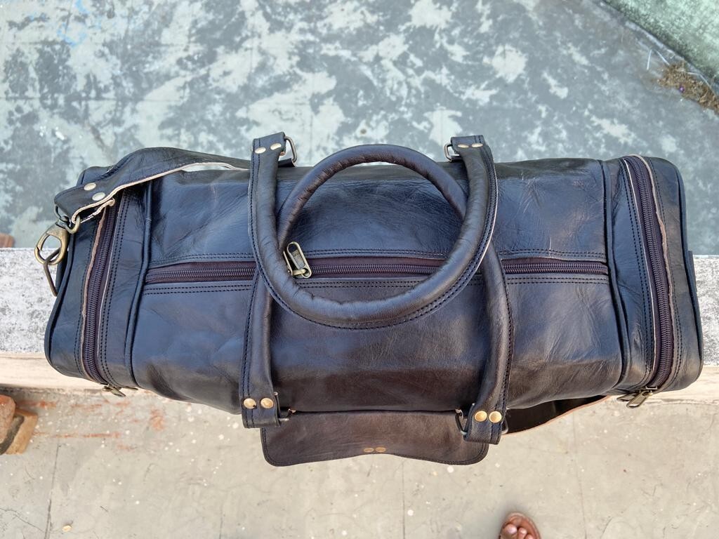 Extra Large Leather Duffle Leather Travel Bag Luggage Bag Weekend Overnight Bag