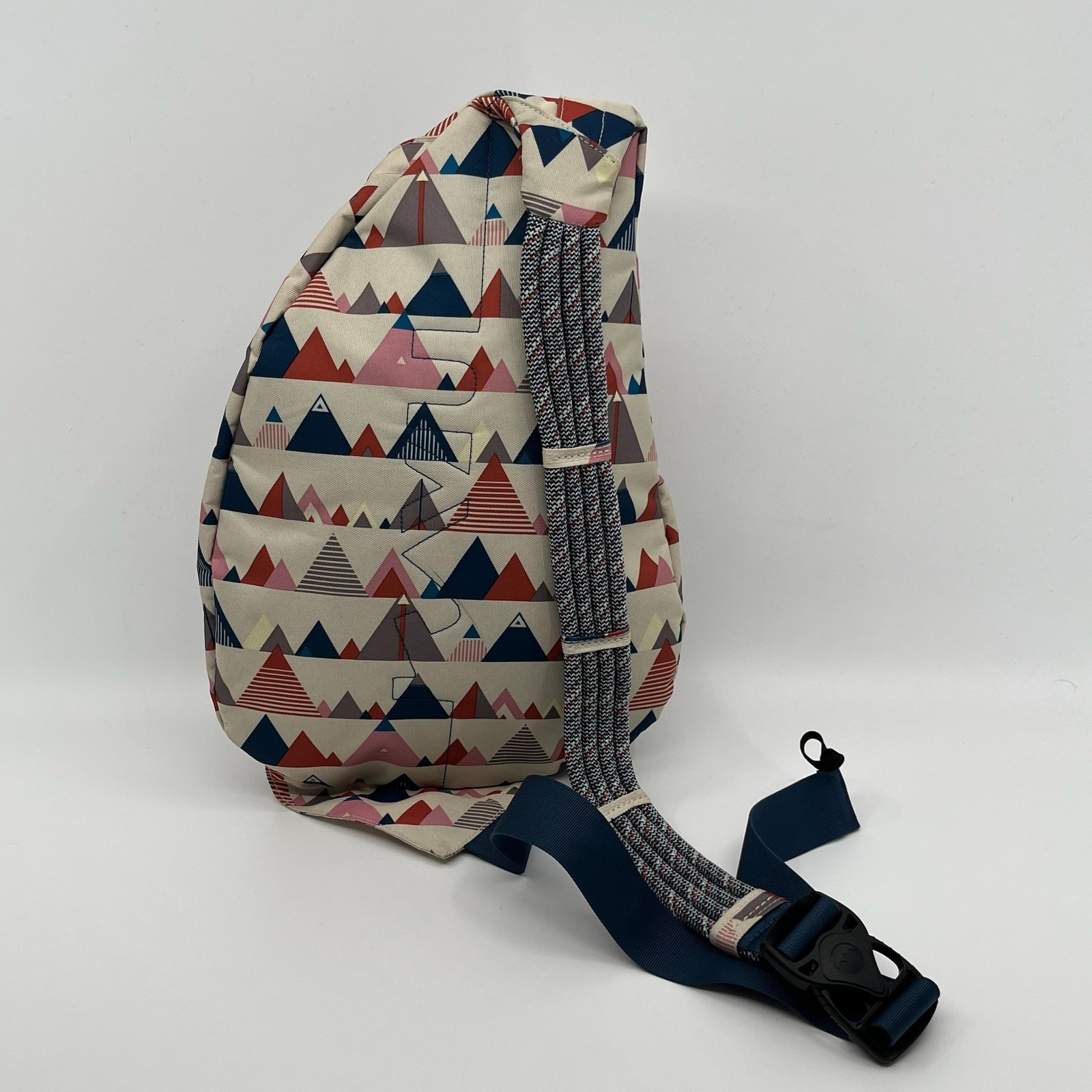 KAVU Rope Sling Backpack Mountainscape Crossbody Travel Hiking Geometric Print