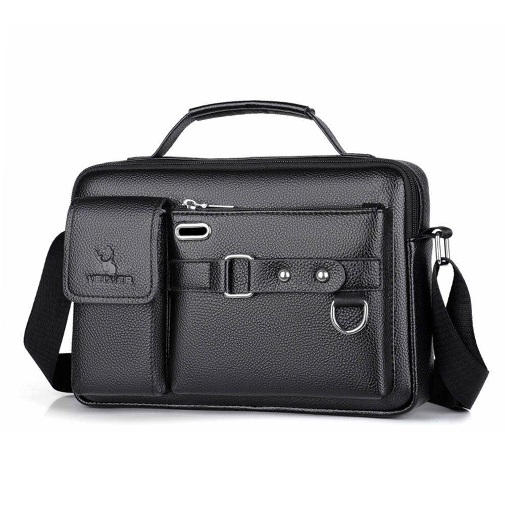 Men’s Bags PU Leather Shoulder Crossbody Briefcase Business Messenger Handbag