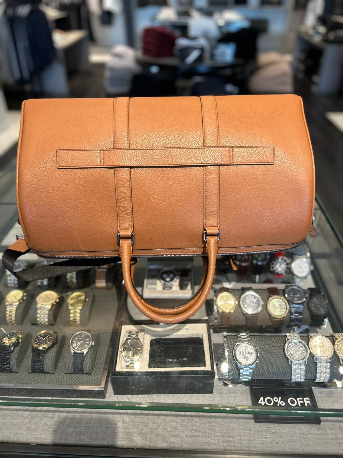 Michael Kors Cooper Men Duffle Luggage Brown Shoulder For Travel Getaway Trip MK