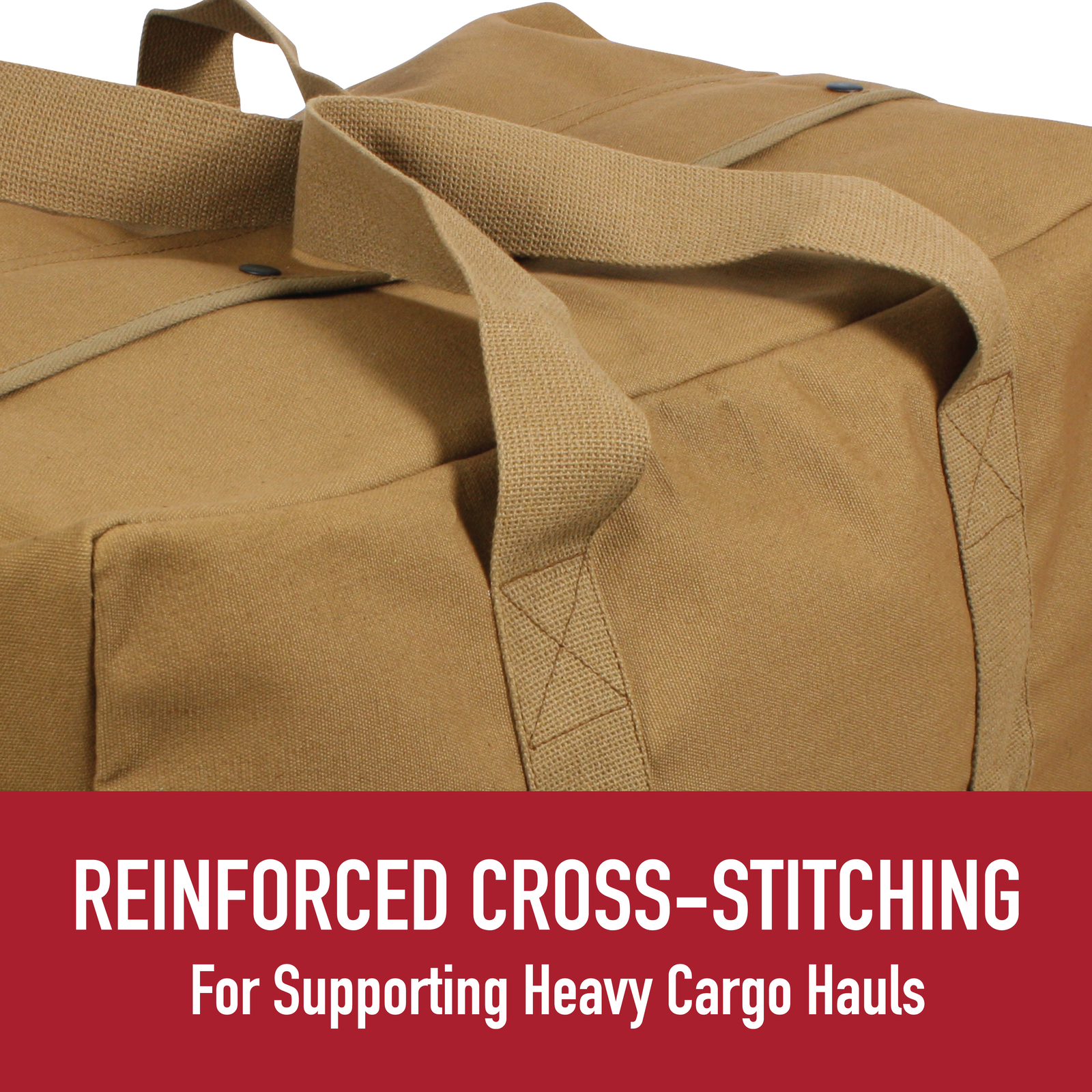 Canvas Parachute Cargo Bag In Work Brown 24″x15″x13″ – Twin Handle Duffle Bag