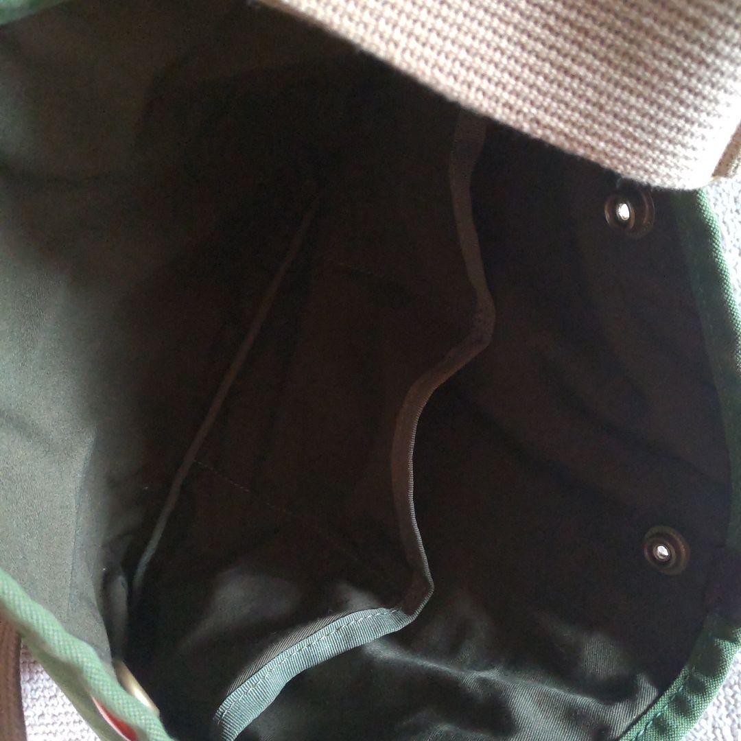 Authentic Porter Green Cotton Shoulder Bag 33cm x 22cm Slight Wear
