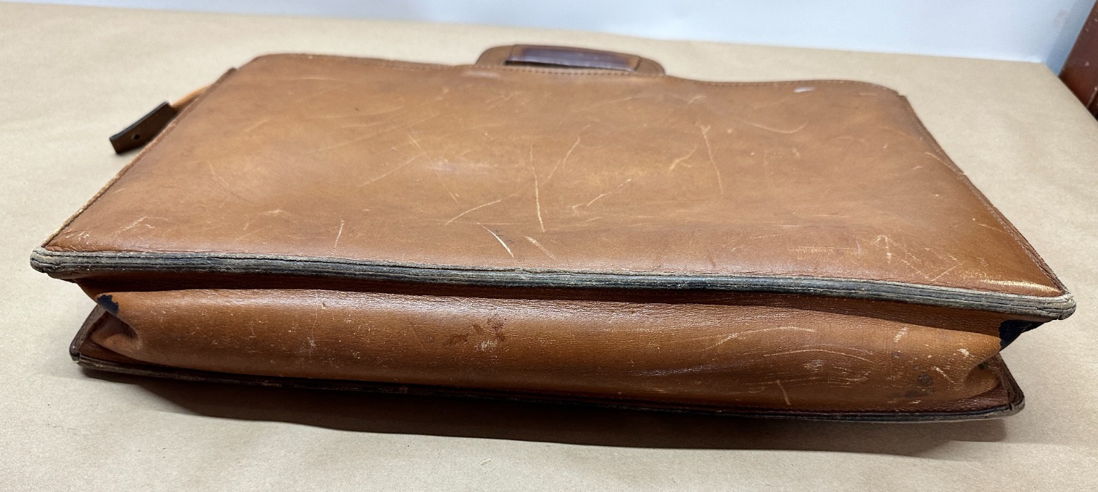 SCHLESINGER Brothers CASE SETTER California Saddle LEATHER BAG Briefcase Brown