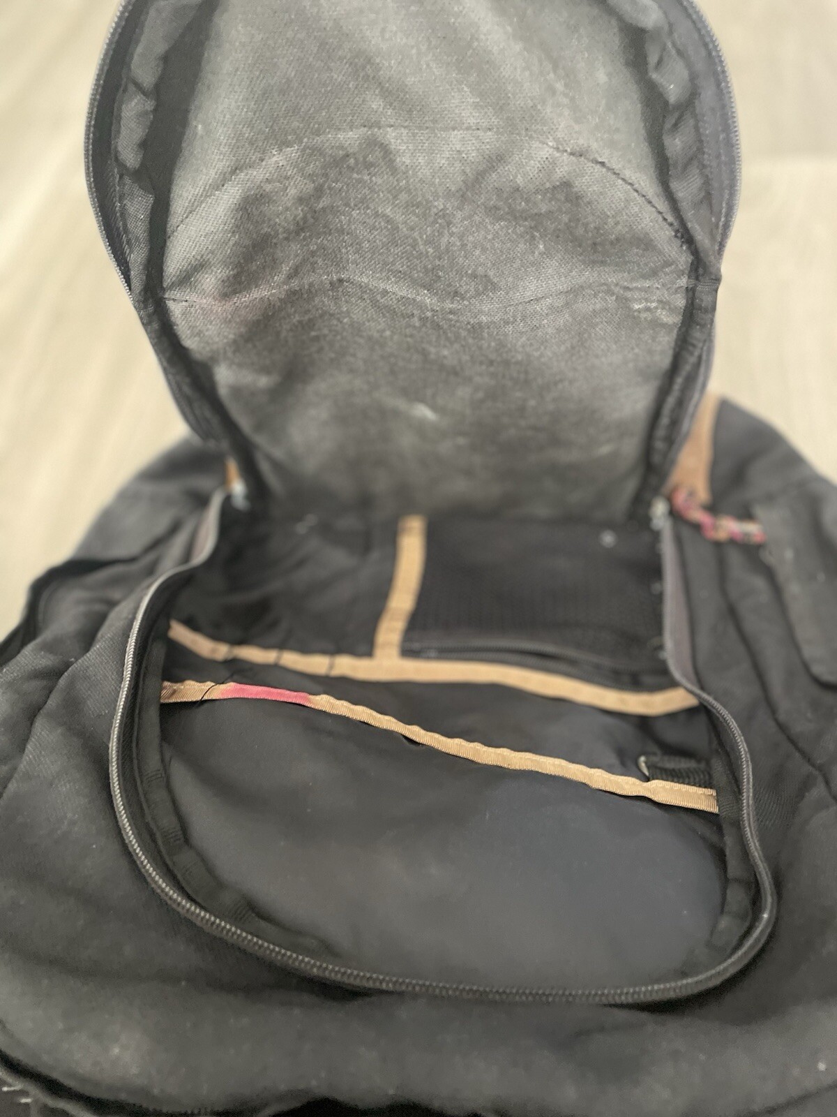 Vintage Timberland Leather Canvas Backpack Vintage Black Brown