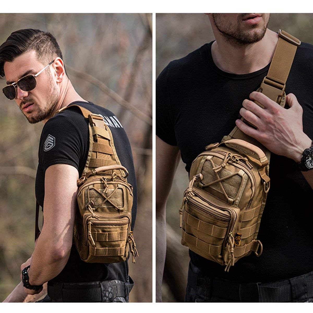 Outdoor Tactical Bag Backpack, Military Sport Bag Pack Sling Shoulder Backpac…