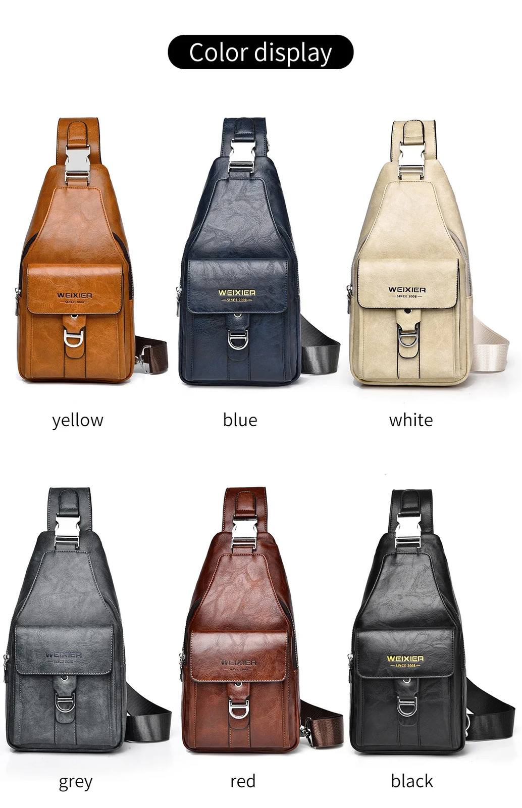 New Men’s Bag High Quality PU Leather Men’s Chest Bag Simple Waterproof Single S