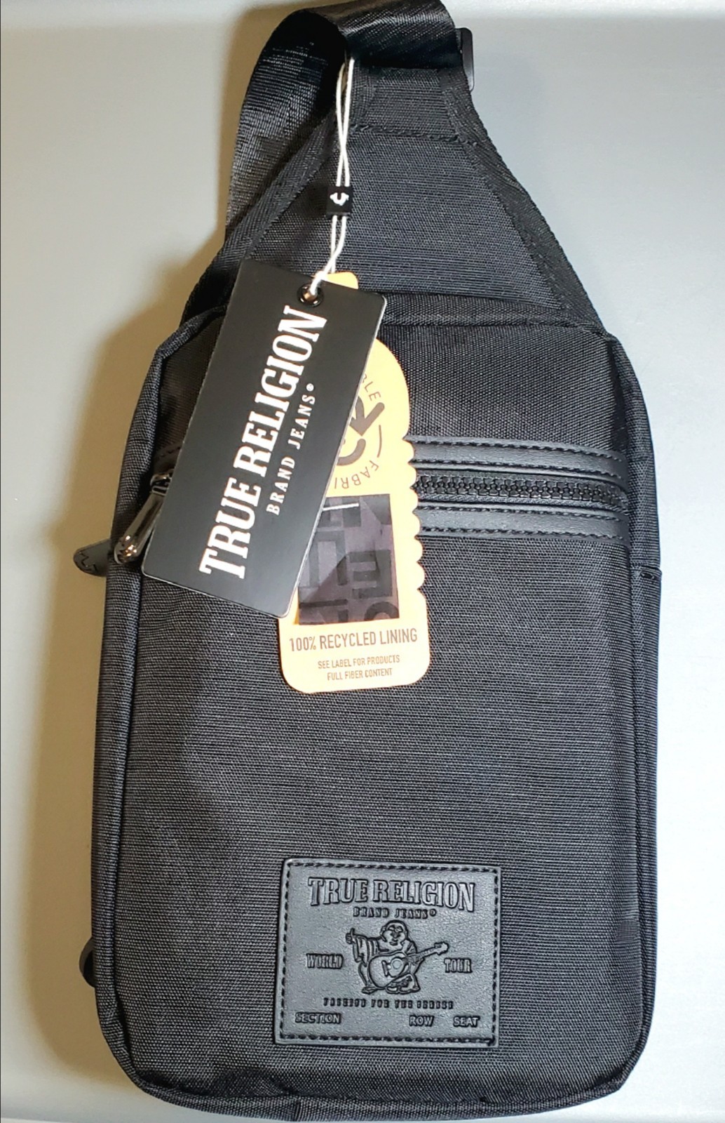 True Religion Buddha Patch Unisex Black YETA 2.0 Crossbody Sling Bag – NEW
