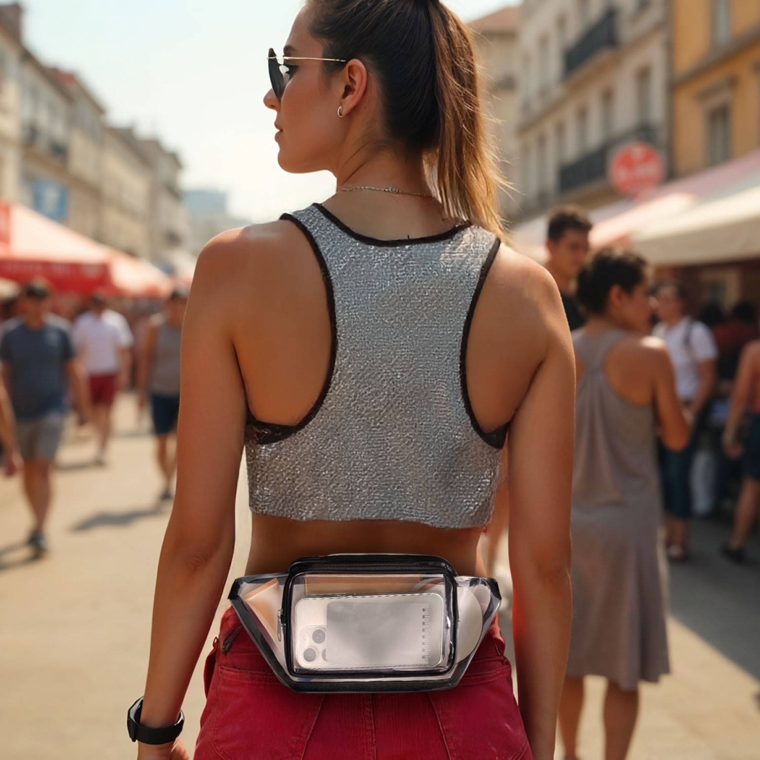 Garnen Clear Fanny Pack Stadium Approved, Crossbody Fanny Pack Waist Bag Pouch