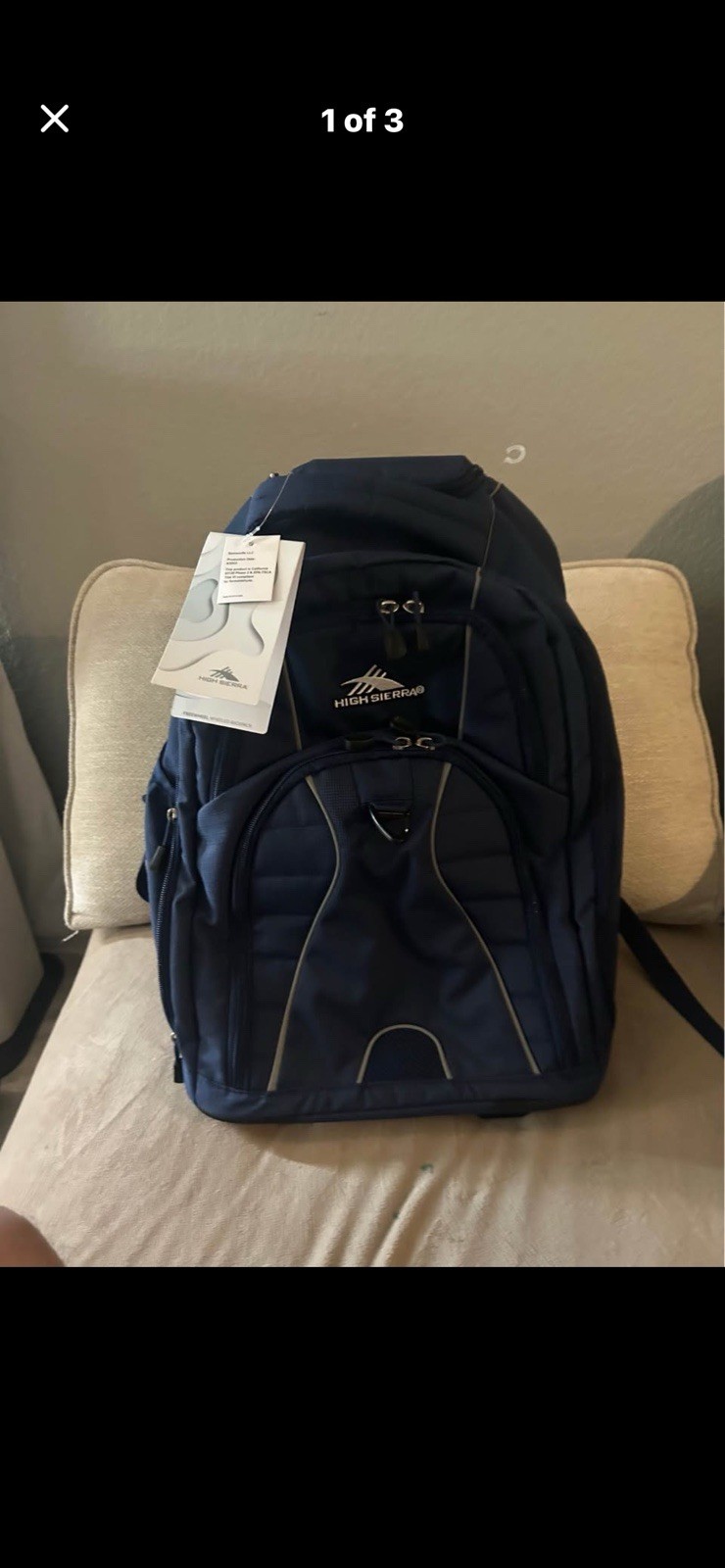 High Sierra Freewheel Wheeled Laptop Backpack, True Navy, 20.5 x 13.5 x 8-Inch