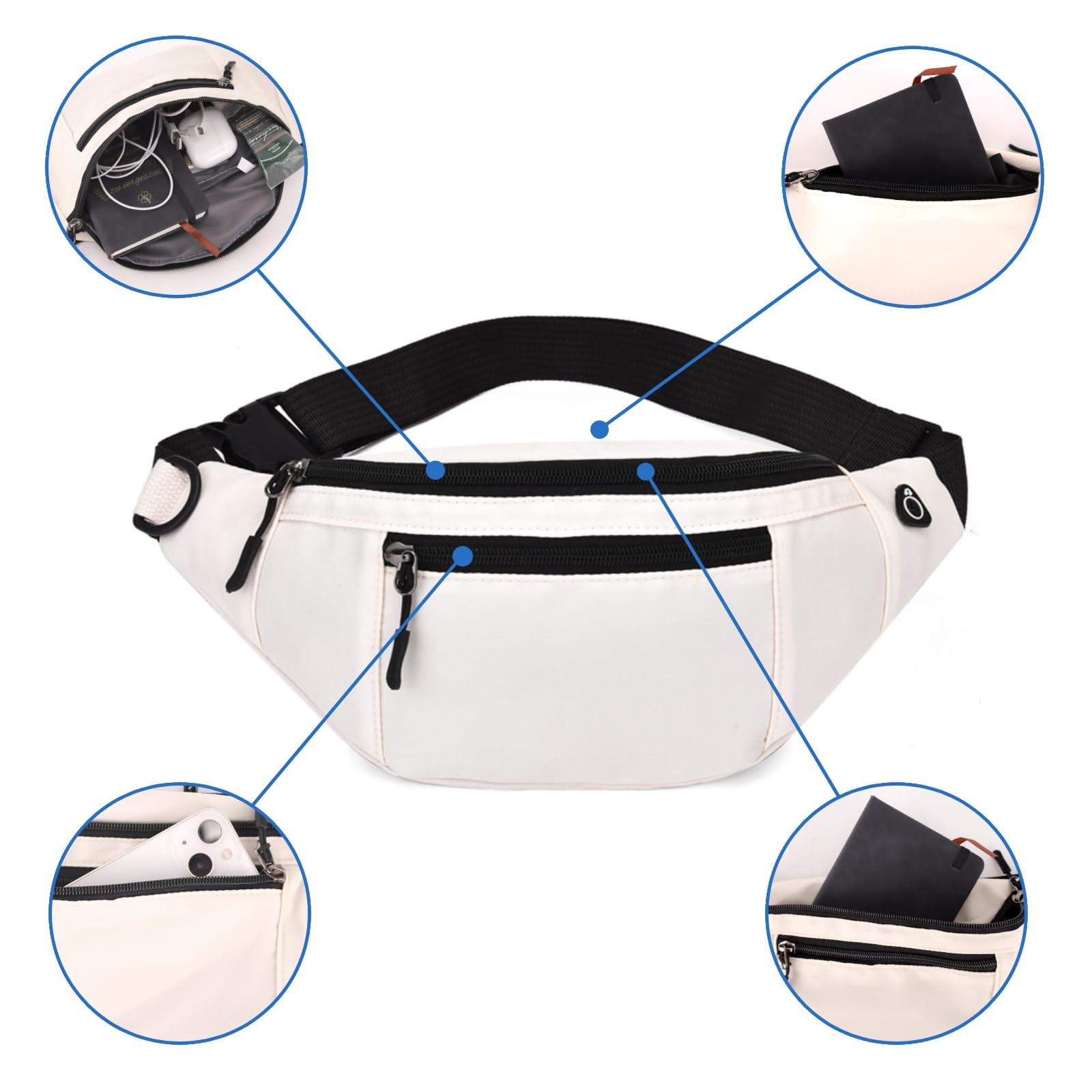 Fanny Pack Men’s & Women’s – Waterproof Waist Bag for Travel, Everyday & O…