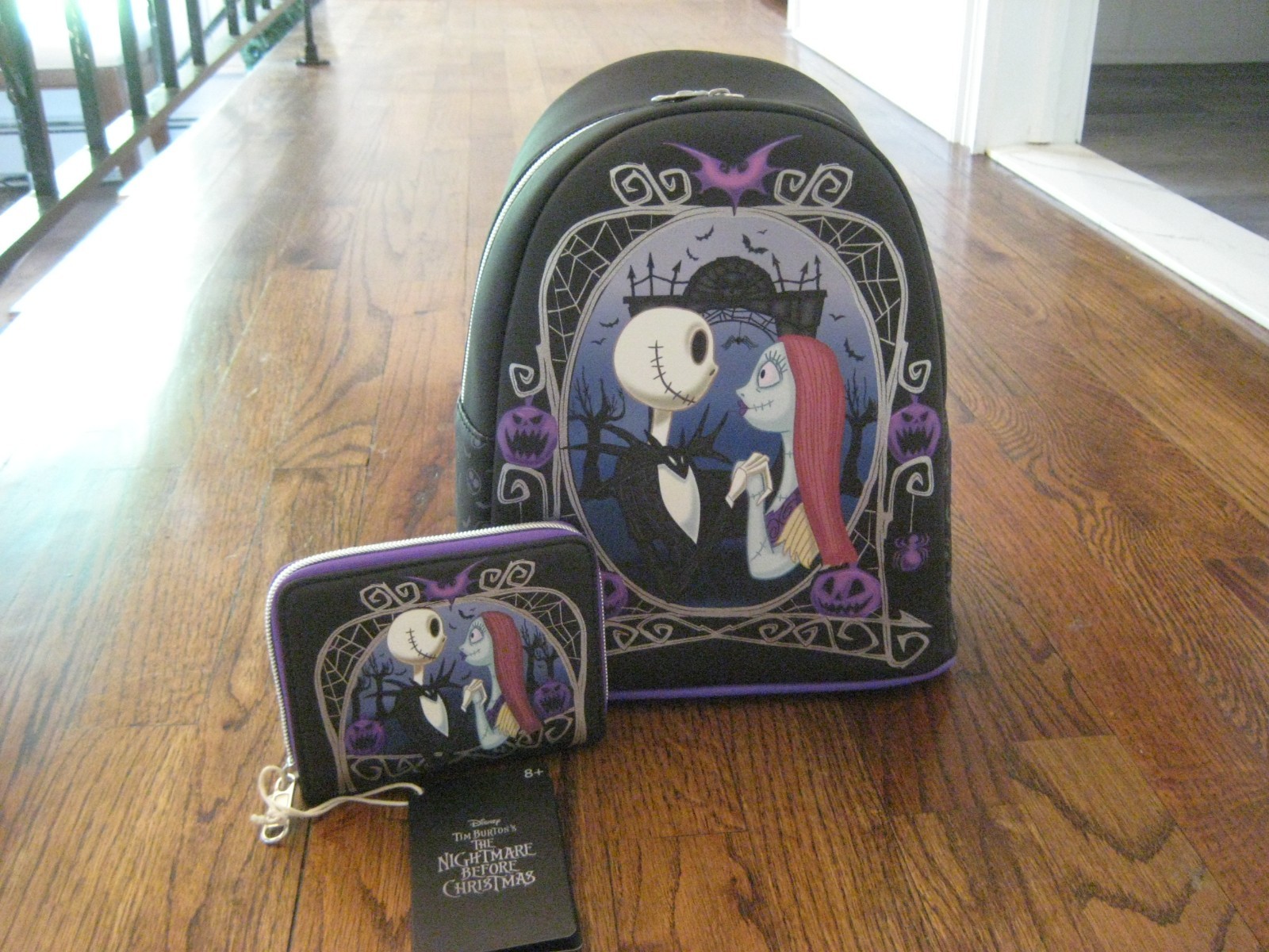 Loungefly Nightmare Before Christmas Jack & Sally Pumpkin Frame Backpack Wallet