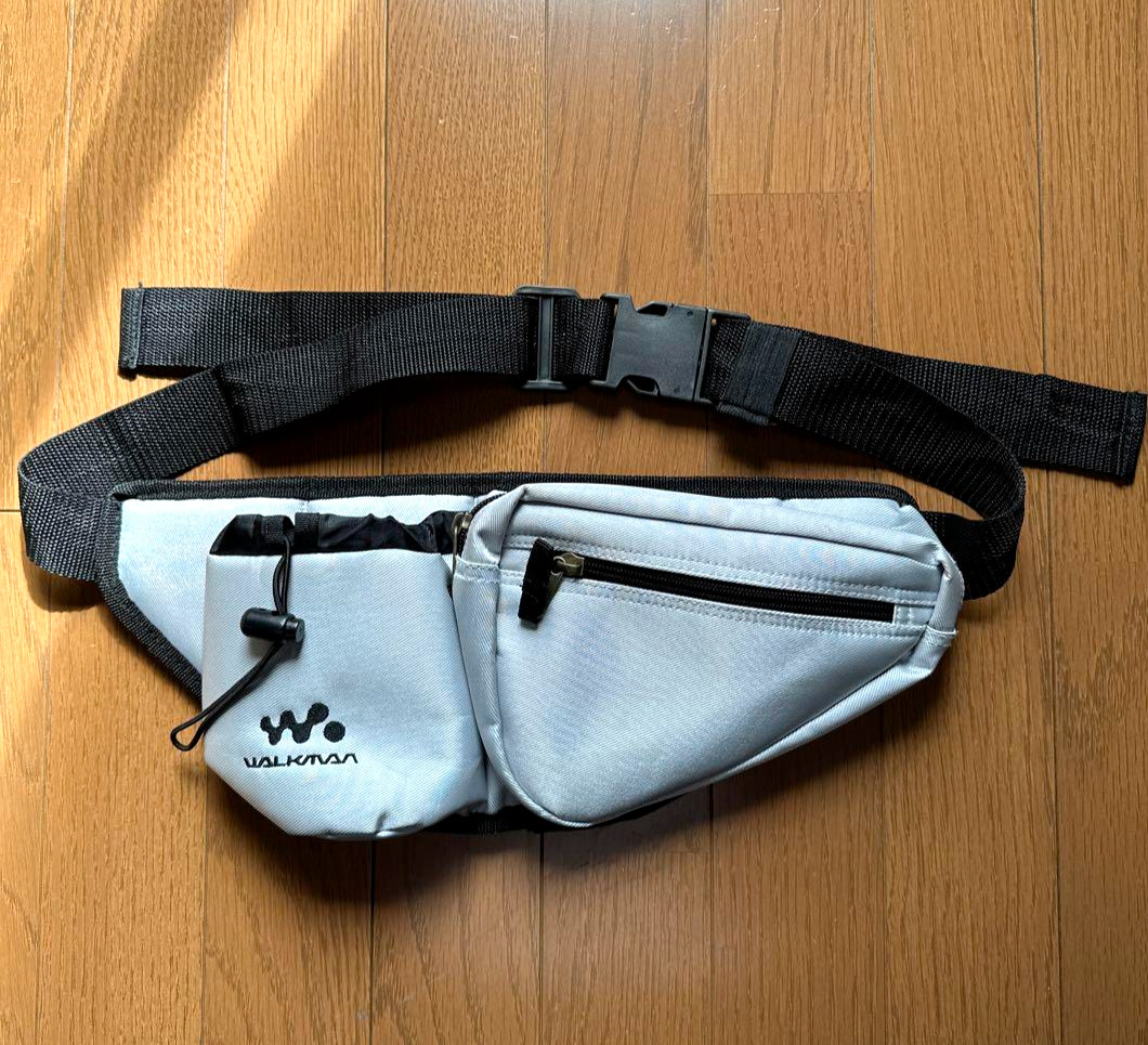 SONY WALKMAN Waist Pouch Bag Silver Gray Unused From Japan Rare