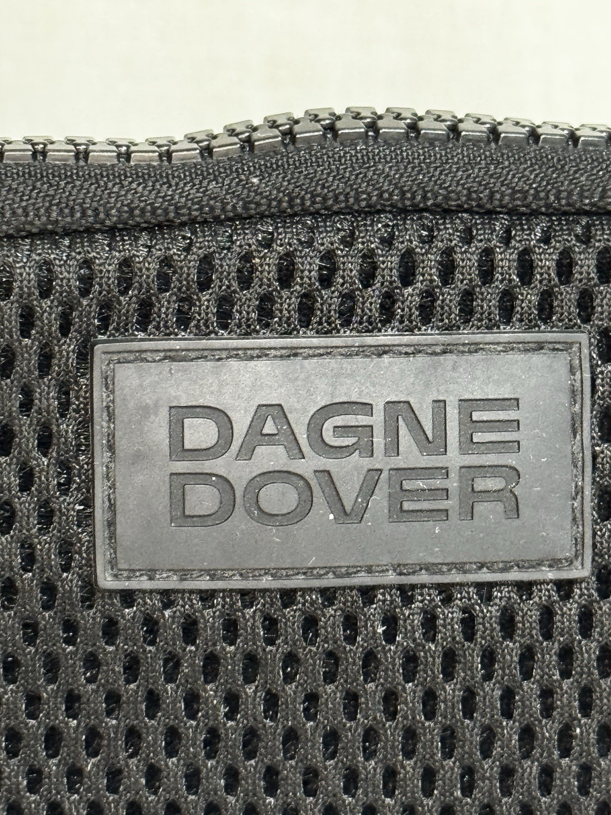 Dagne Dover Mara Black Zip Pouch Small Mesh Travel Unisex NO STRAP