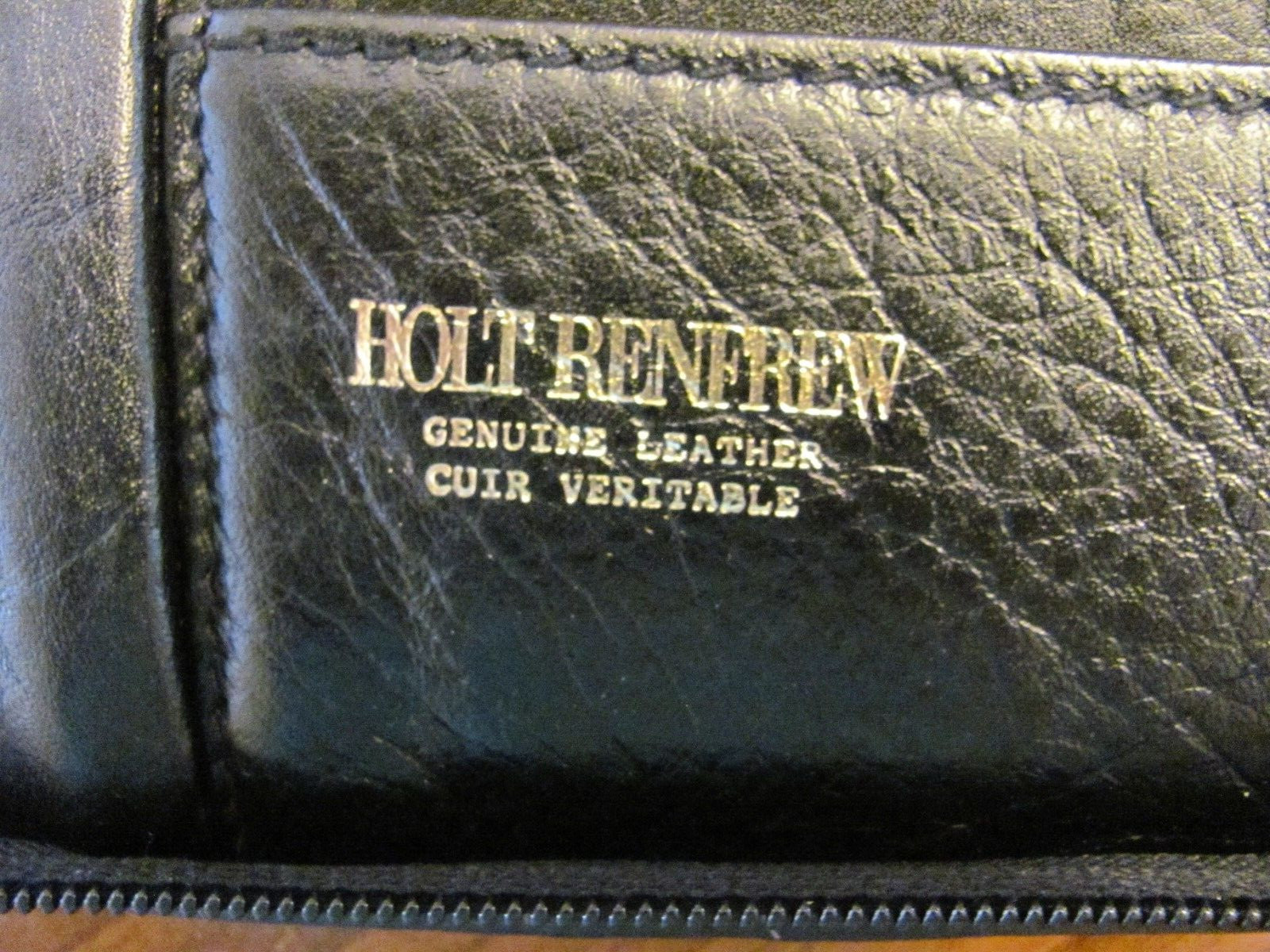 RARE ‘HOLT RENFREW’ BLACK LEATHER BUSINESS EXECUTIVE PORFOLIO ZIPPERED CASE EXC