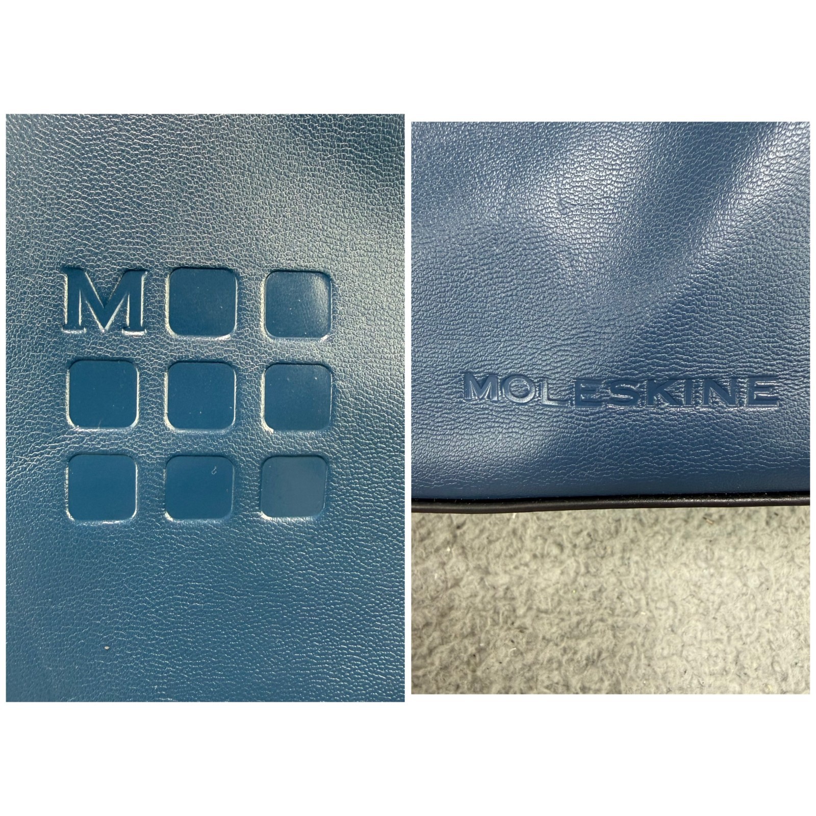 Moleskine Backpack Navy Blue Vertical Device Bag Faux Leather Laptop Mens Womens