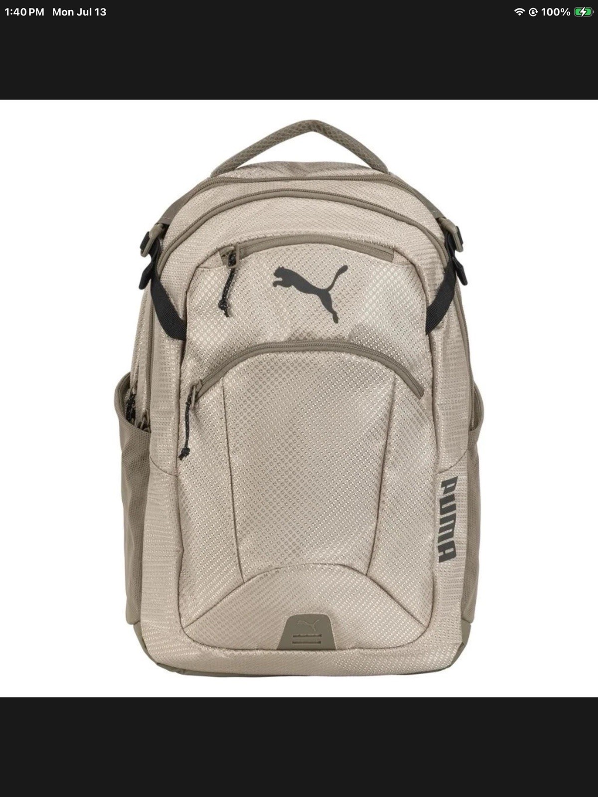 Puma Challenger Performance Backpack New With Tags Tan Reflective