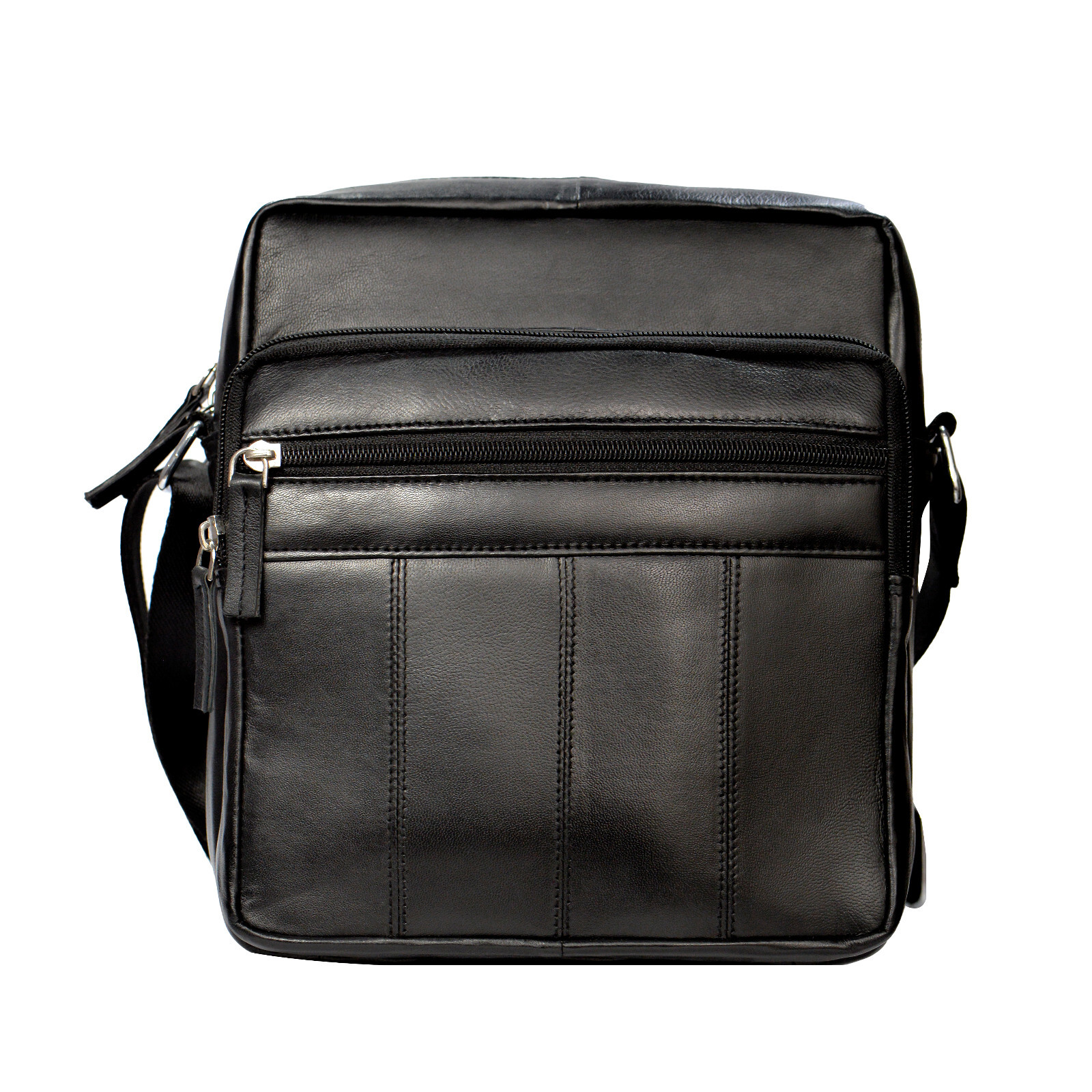 RAS Real Leather Handbag, Cross Body Shoulder Messenger Bag with 4 Zip Pocket