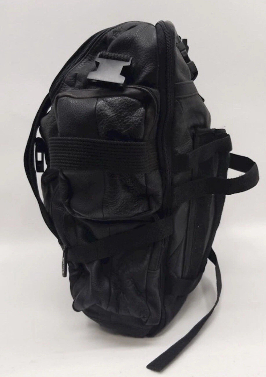 Carroll Black Leather Backpack Duffle Bag Included Travel Gym Active Luggage