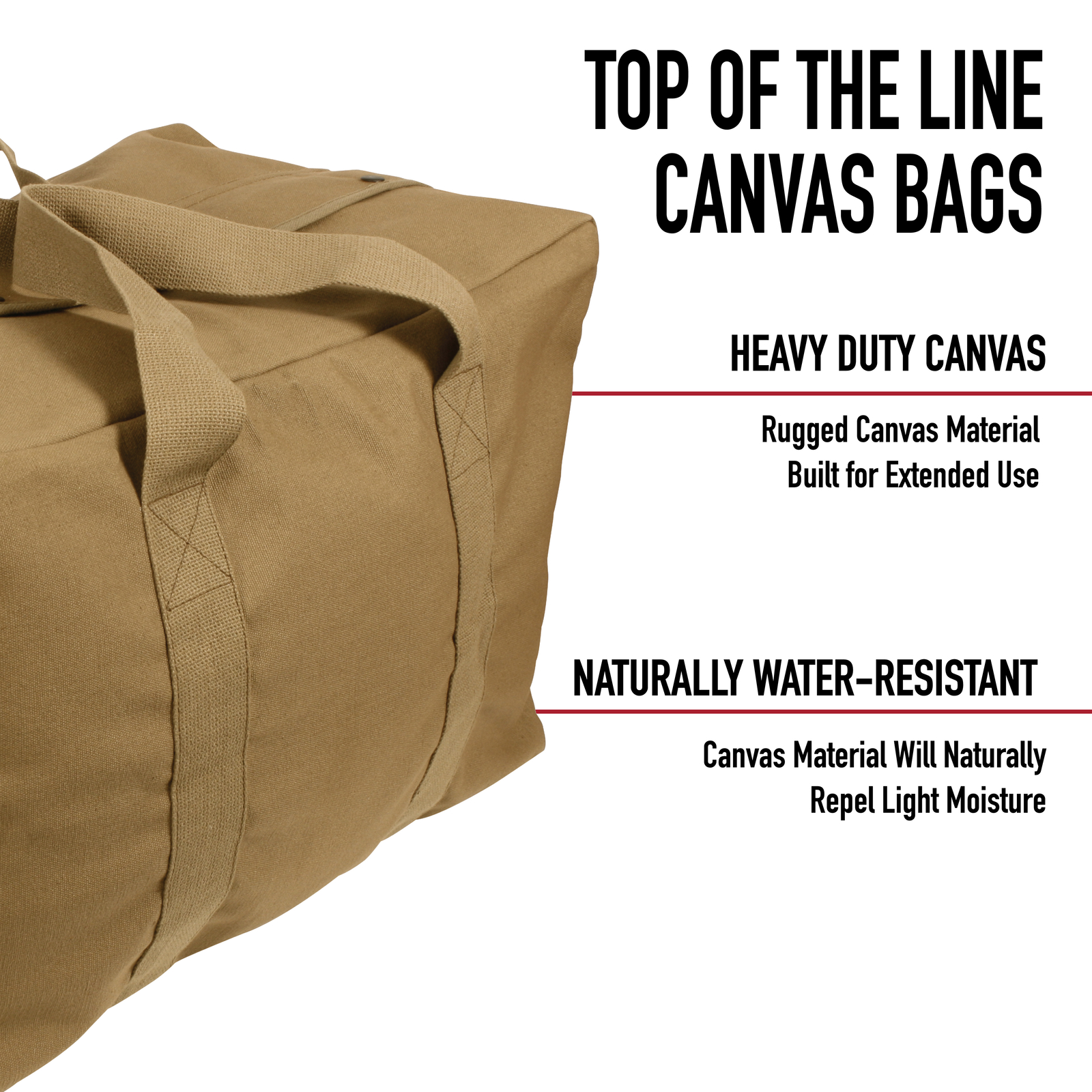 Canvas Parachute Cargo Bag In Work Brown 24″x15″x13″ – Twin Handle Duffle Bag