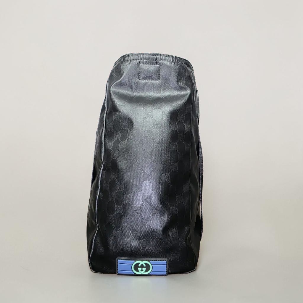 NWT Gucci Matte GG Crystal Canvas Tote Bag Black Logo Italy Authentic 779816