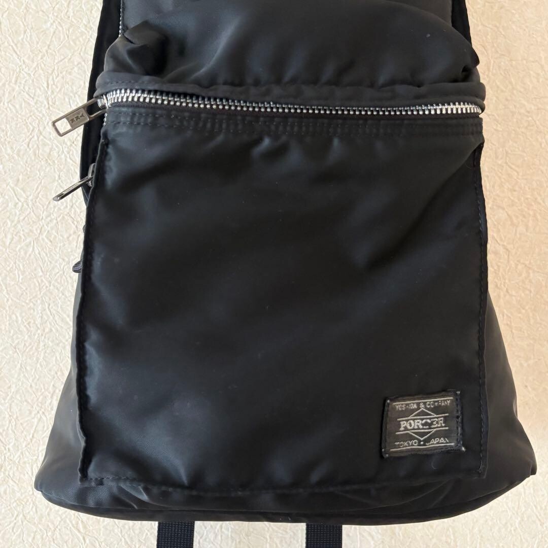 Porter Tanker Backpack Black Nylon Orange Lining Japan Mens Bag 43cm 232