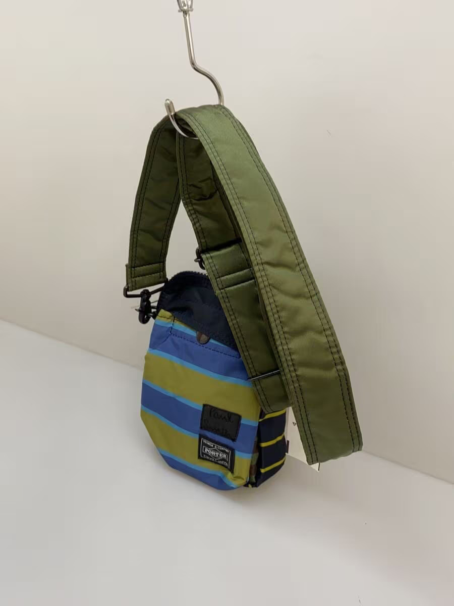PORTER Paul Smith 22SS VERTICAL SHOULDER BAG Nylon GRN Striped 381 16851