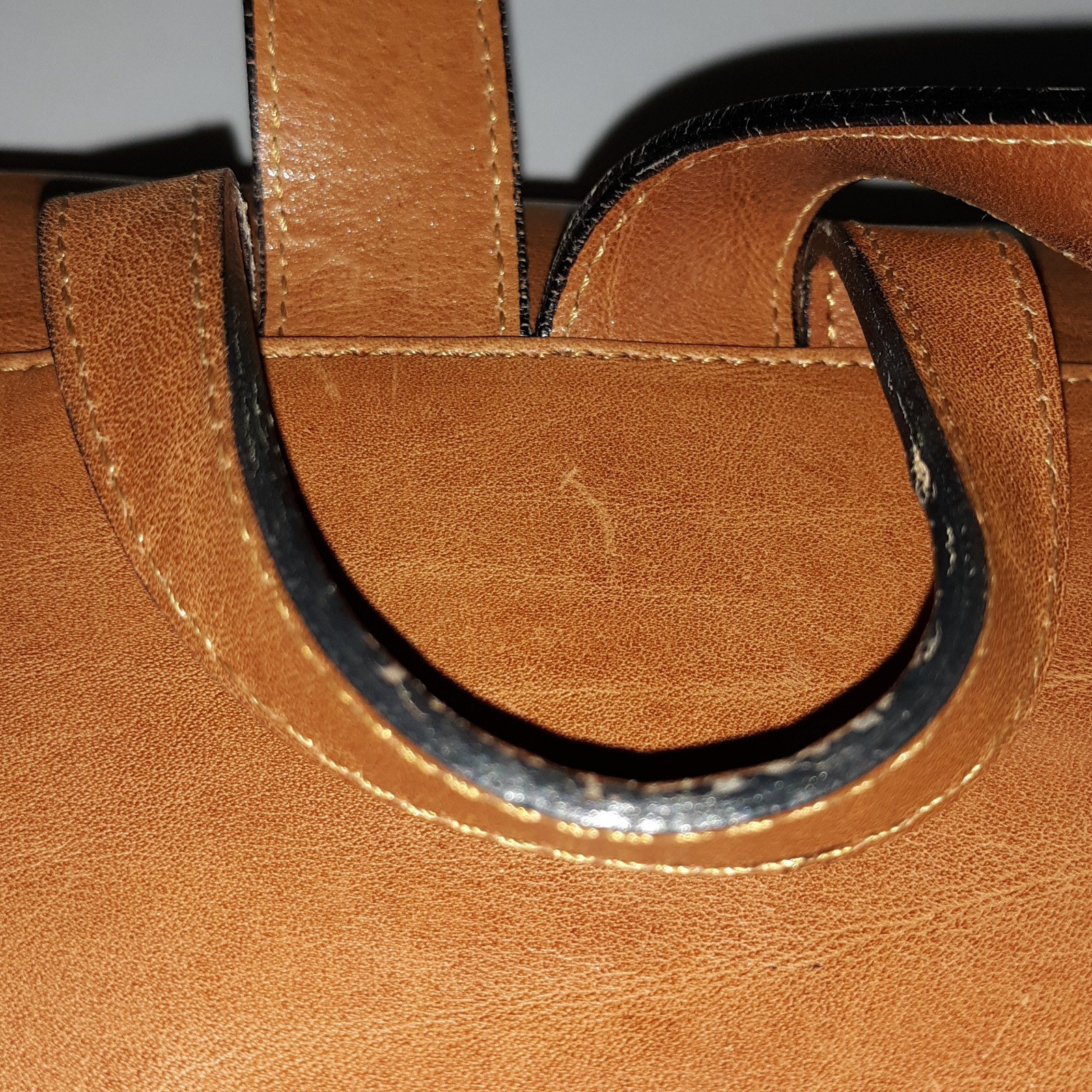 Vtg OROTON Australian Katoomba Backpack Leather Bag Cognac Drawstring Adj Straps