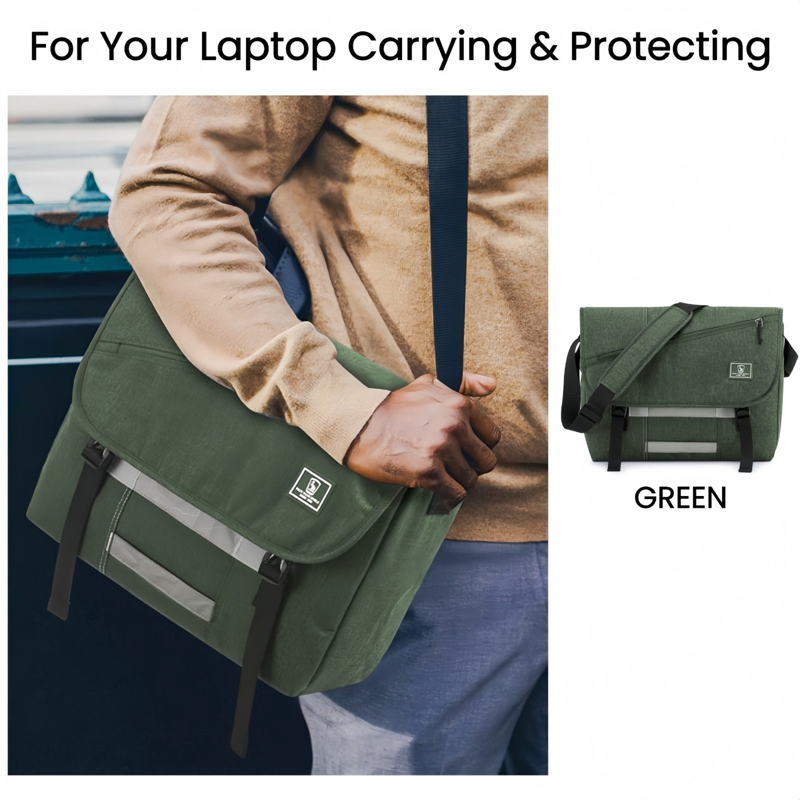OIWAS Messenger Bag 15.6″ Laptop Shoulder Bag Crossbody Travel Bag for Men Women
