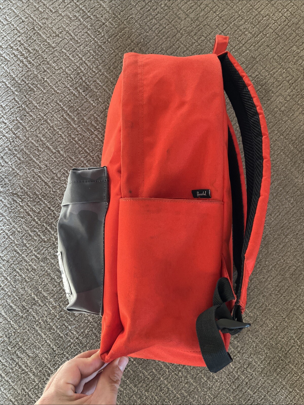 Herschel Supply Co Backpack Red w Camouflage Camo Gray Black Fleece Lined
