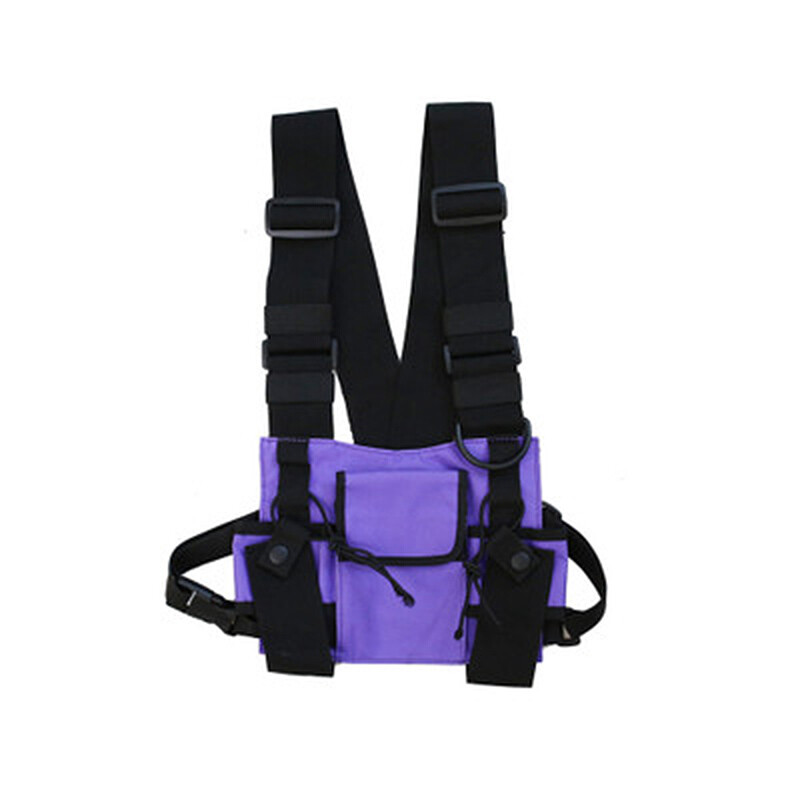 Men Hip Hop Street Multifunction Chest Bag Outdoor Vest Adjustable Waist Bag