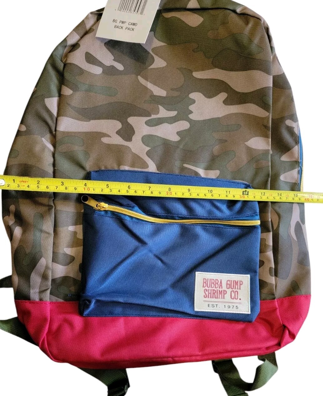 NWT Bubba Gump Shrimp Co. Camouflage Backpack 100% Polyester