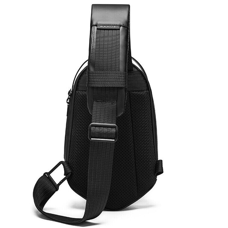 Men Sling Backpack Oxford cloth Waterproof Crossbody Bag USB Port OutdoorSport D