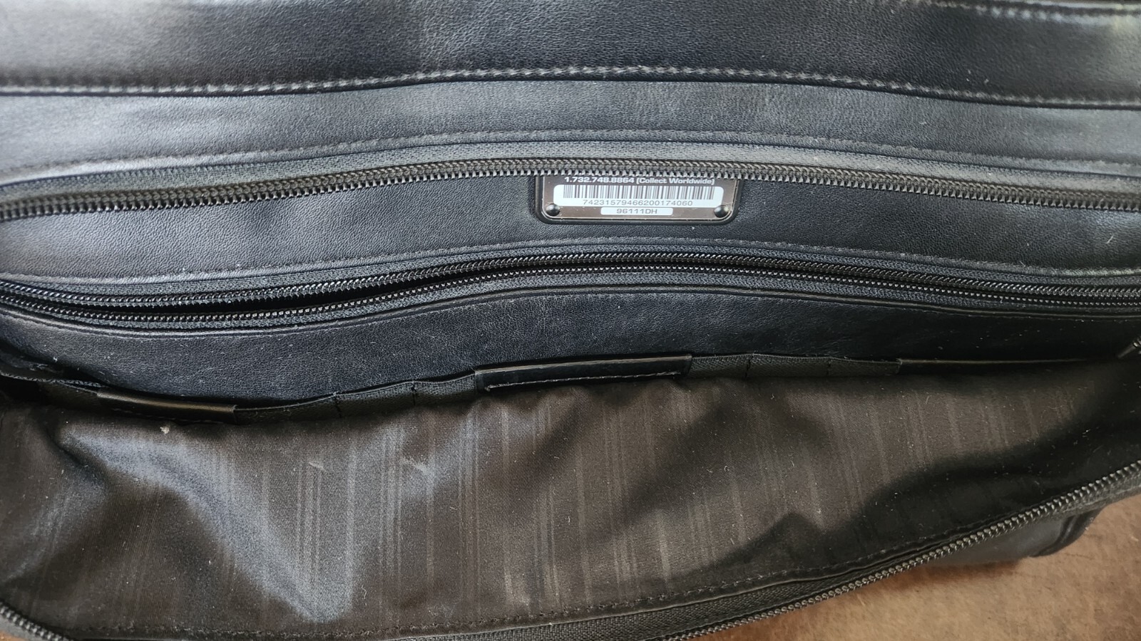 Tumi Alpha Black Leather Laptop Briefcase