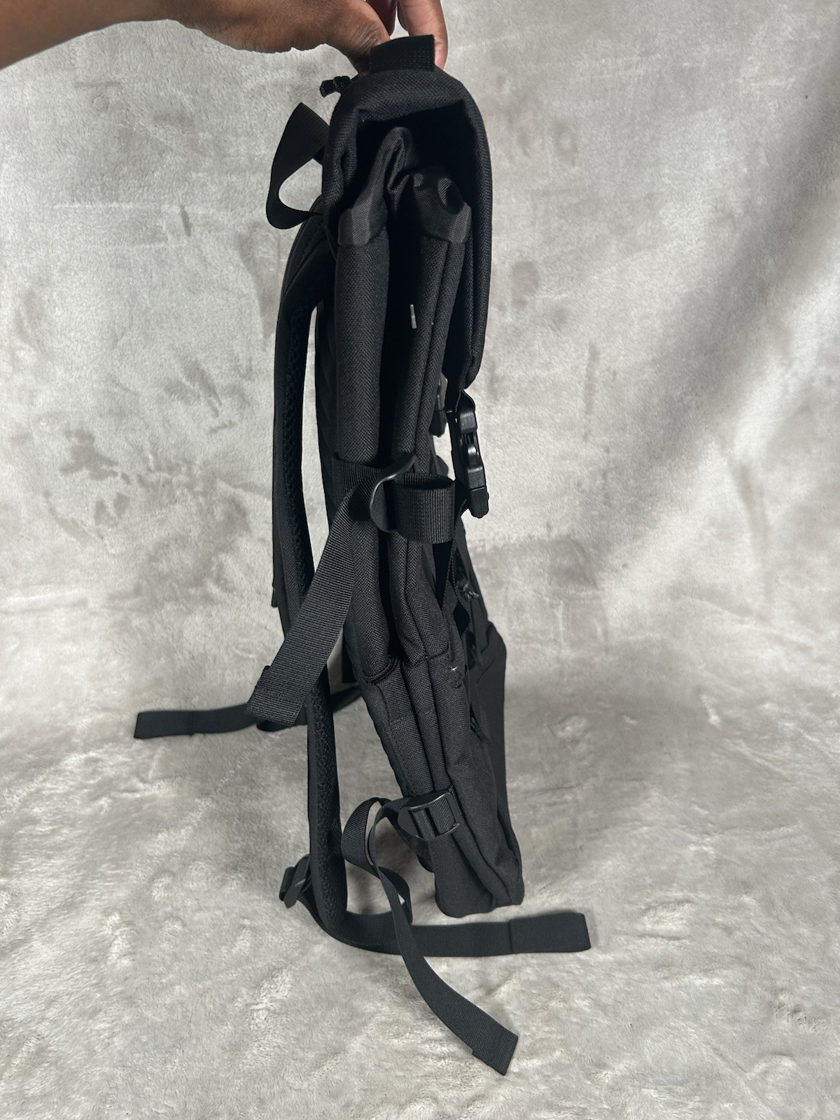 New Topo Designs Rover Pack Tech Backpack Black Roll Top Laptop Hiking Travel