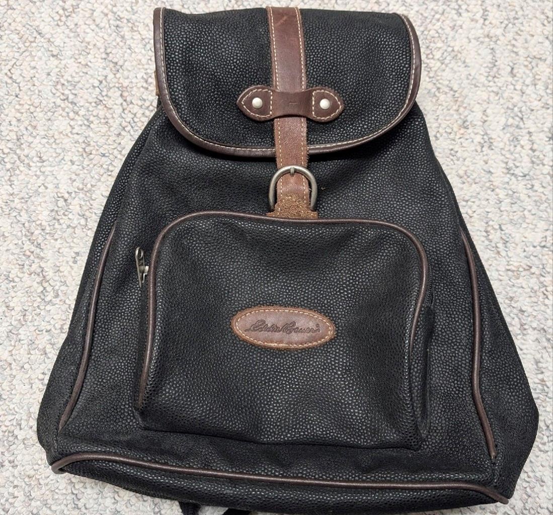 1990s vintage EDDIE BAUER pebbled BACKPACK rucksack TOTE synthetic school bag