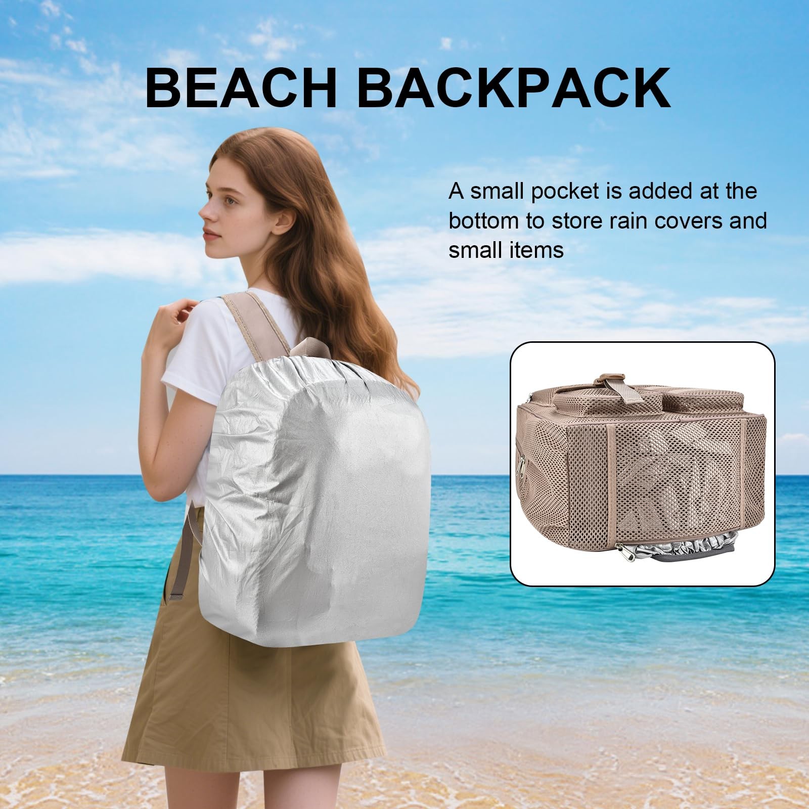 Mesh Backpack for School,with Inner Laptop Compartment,Semi-transparent Bookb…