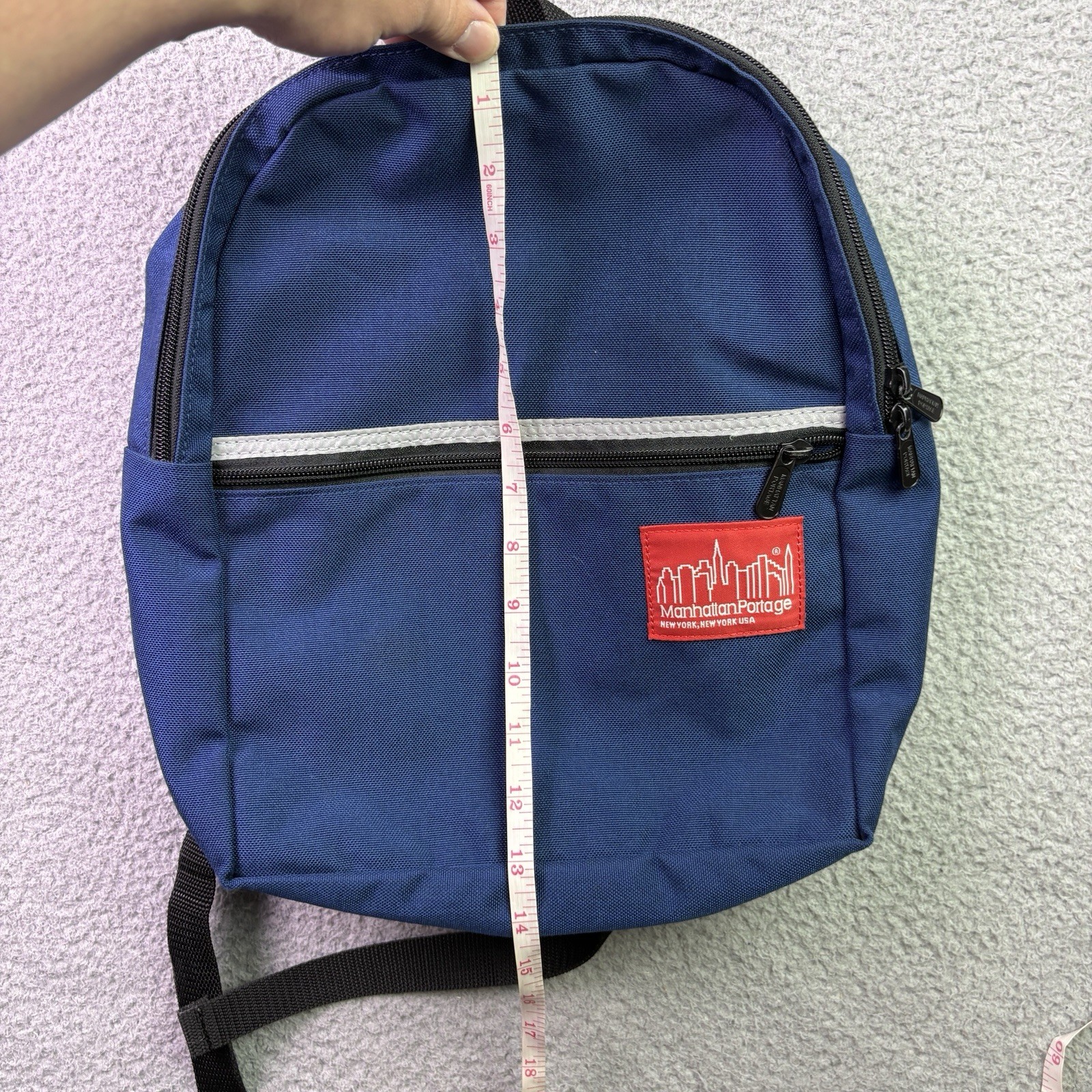 Manhattan Portage Travel Backpack Blue Lightweight Zip